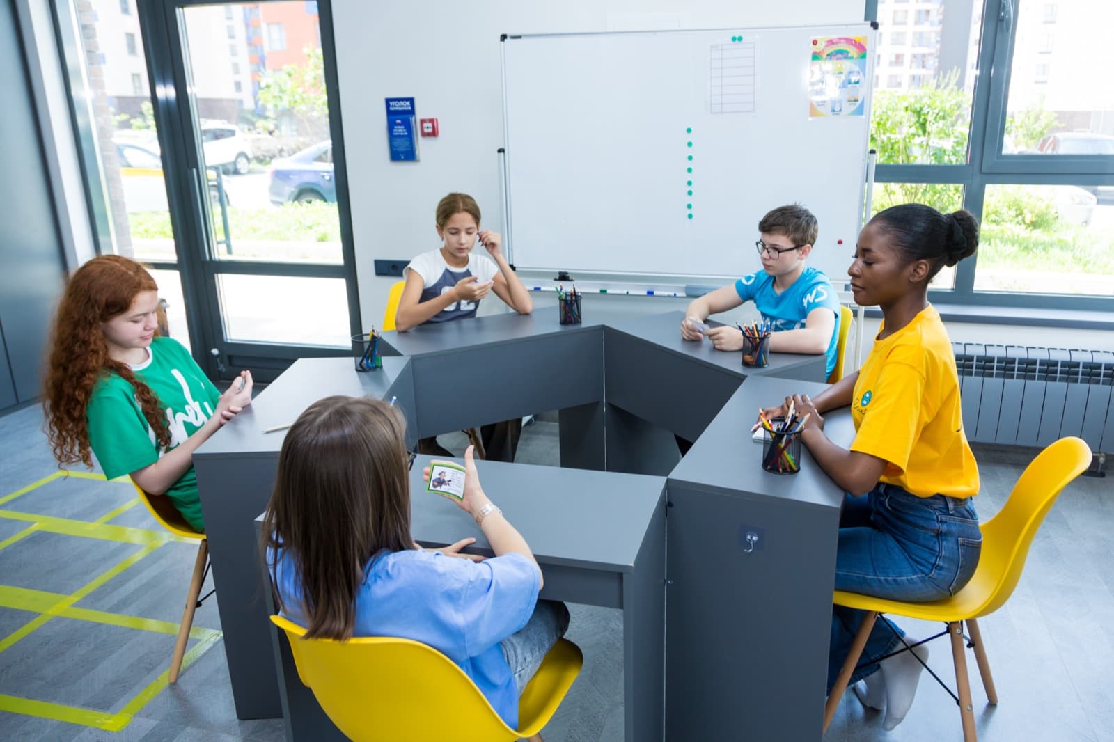 Group lesson at a round table